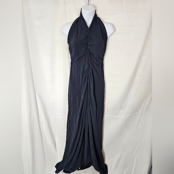 Veronica Beard Dresses & Skirts - Nwot Veronica Beard Size Medium Navy Ruched Front Halter Cocktail Midi Dress